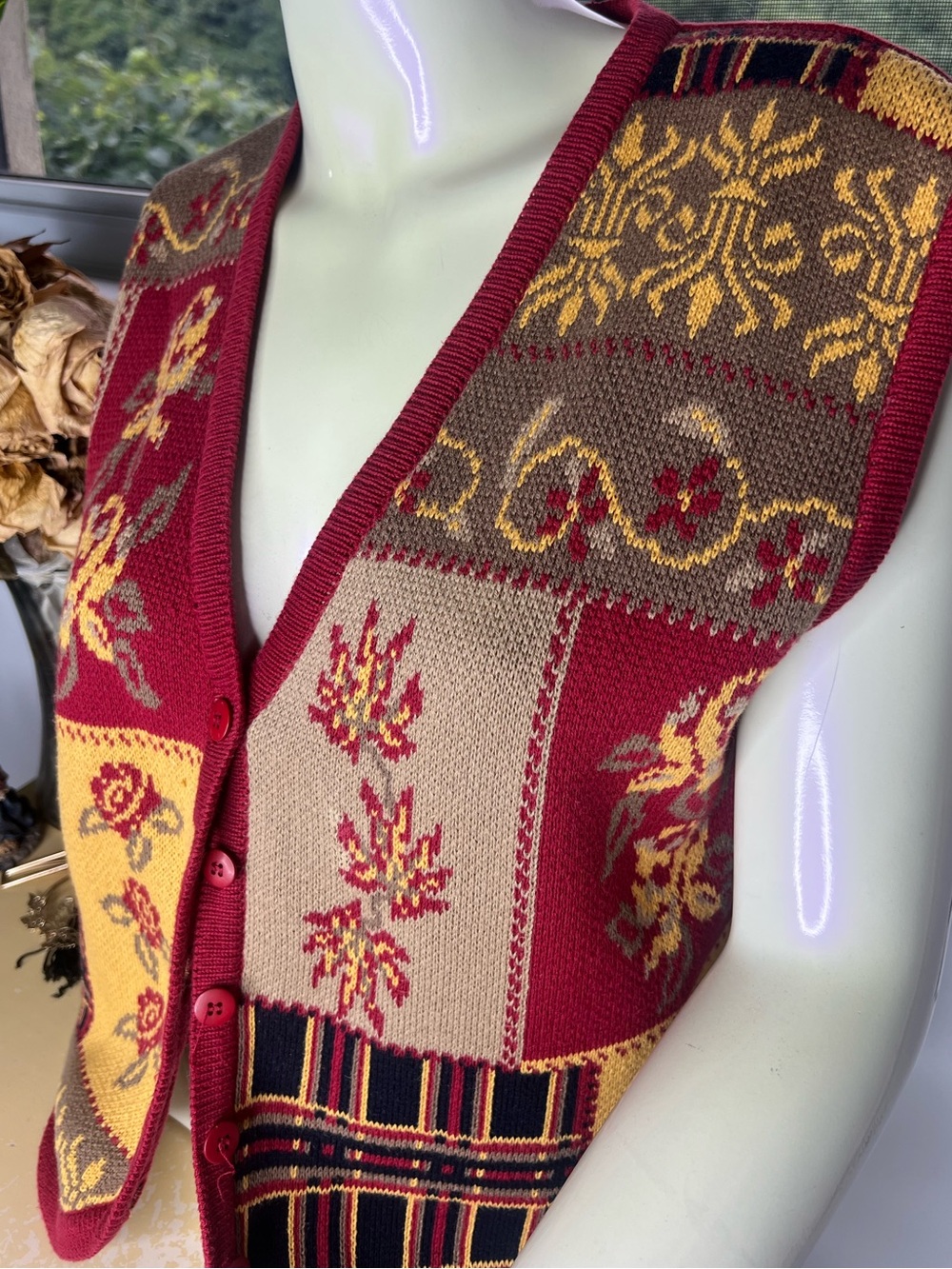🍂 Vintage Tabi Patchwork Sweater Vest